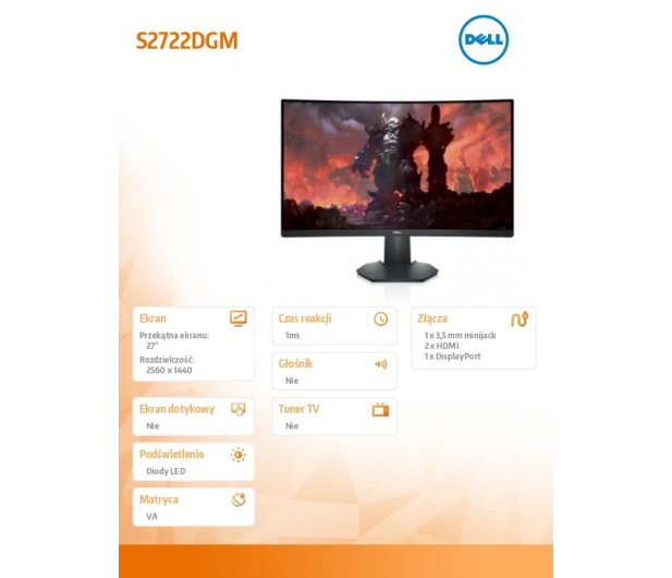 Dell S2722DGM - 678448 - zdjęcie 2